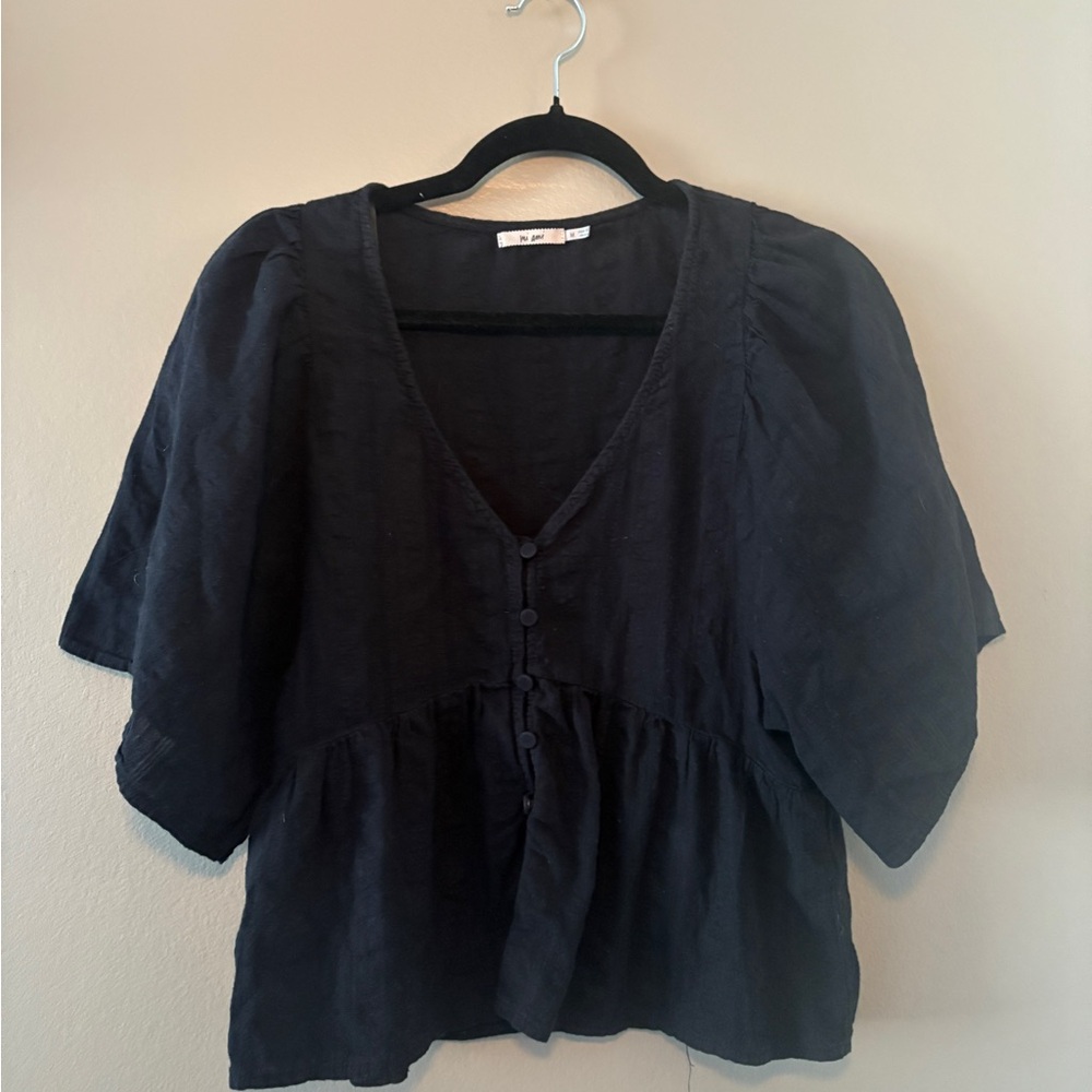 Women's Black Babydoll Top